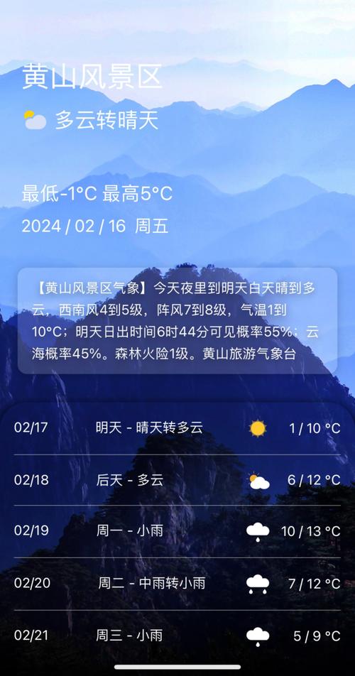 黄山旅游景区天气预报15天(黄山风景区天气预报十天)-第5张图片 黄山旅游景区天气预报15天(黄山风景区天气预报十天)-第5张图片